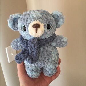 Handmade crochet winter bear